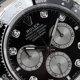 Daytona Cosmograph White Gold Black Diamond Dial Oysterflex 2023 - 126519LN