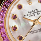 Pearlmaster Yellow Gold Mother of Pearl Diamond Pink Sapphire 2000 - 80308