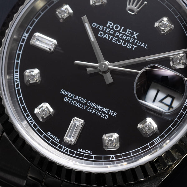 Datejust 36mm Black Baguette Diamond Dial 1990 - 16234