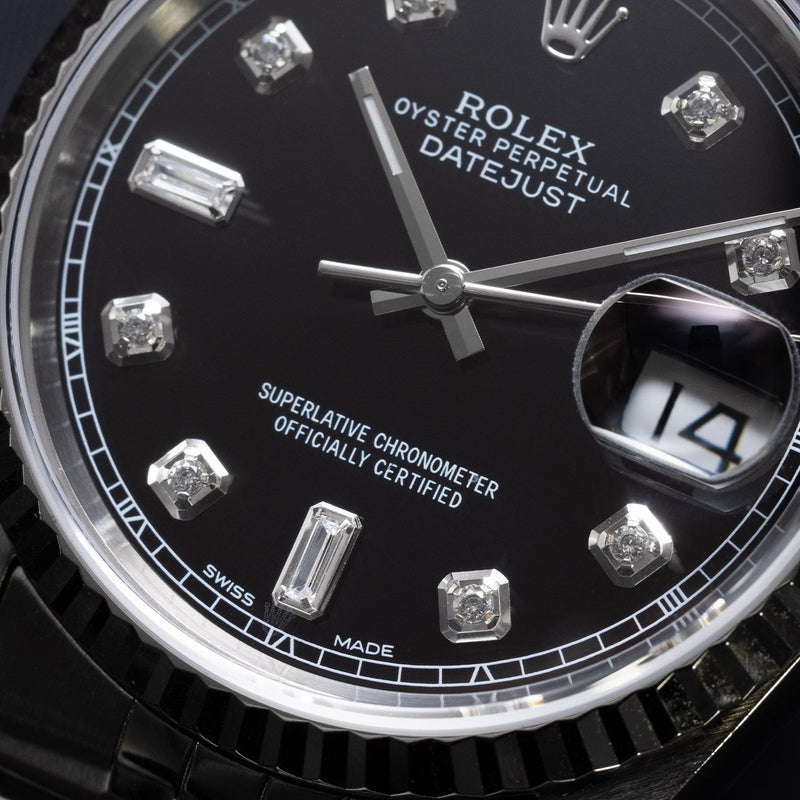 Datejust 36mm Black Baguette Diamond Dial 1990 - 16234