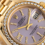 Lady Datejust 28mm Factory Diamond Bezzel Pink Diamond Linen Dial Full Set 2017 - 279138RBR