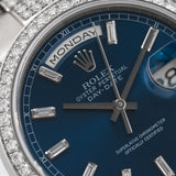 Day-Date 36mm Blue Dial Factory Diamond Setting White Gold - 118389