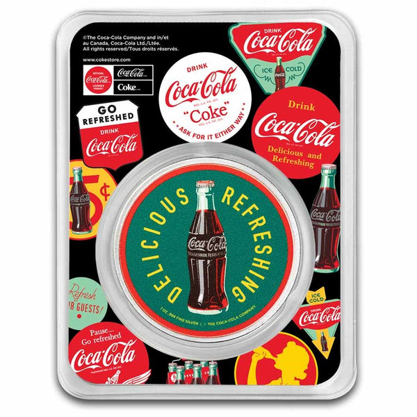 Coca-Cola® 1 oz Silver Colorized Round 5 cent Bottle (in TEP)