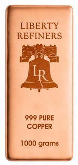 1000g Copper Bar - Liberty Refiners