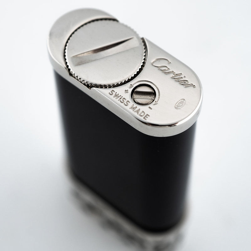 Lighter Ligne Line Palladium Black Lacquer Panther - Les Must de Cartier