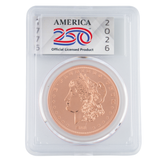 1 Ounce .999 Copper Coin L9 A250 Morgan BU