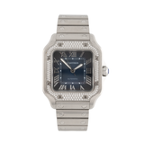 Santos de Cartier Blue Dial Diamond Bezel - W4SA0006