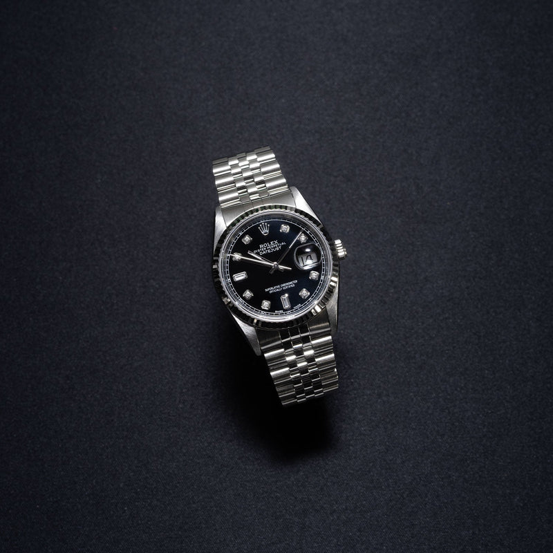 Datejust 36mm Black Baguette Diamond Dial 1990 - 16234
