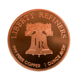 1 Ounce .999 Copper Coin L9 Liberty Refiners