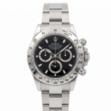 Rolex Cosmograph Daytona m116520-0015, Stahl, Automatik, schwarzes Zifferblatt