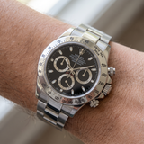 Rolex Cosmograph Daytona m116520-0015, Stahl, Automatik, schwarzes Zifferblatt