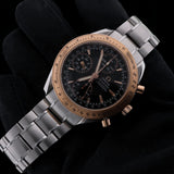 Omega Speedmaster Date / Day‑Date, Black Dial, Rotgold, Ref. 323.21.40.44.01.001, ohne B+P