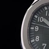 Patek Philippe Aquanaut, Jumbo, Weißgold, Grün, LC100, Ref. 5168G-010, 2024, B+P