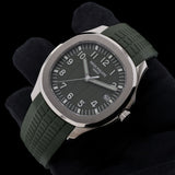 Patek Philippe Aquanaut, Jumbo, Weißgold, Grün, LC100, Ref. 5168G-010, 2024, B+P