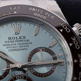 Rolex Cosmograph Daytona Platin, Ice Blue Dial, Fullsticker, Ref. 126506, 2024, B+P