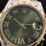 Rolex Datejust 31, Olivgrün, Diamantbesetzt, Ref. 278343RBR, 12-2021, B+P