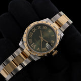Rolex Datejust 31, Olivgrün, Diamantbesetzt, Ref. 278343RBR, 12-2021, B+P