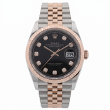 Rolex Datejust 36, Black Diamond Dial, Everose Gold, Jubilee, Ref. 126231, 10-2024, B+P