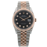 Rolex Datejust 36, Black Diamond Dial, Everose Gold, Jubilee, Ref. 126231, 10-2024, B+P