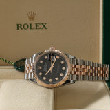 Rolex Datejust 36, Black Diamond Dial, Everose Gold, Jubilee, Ref. 126231, 10-2024, B+P