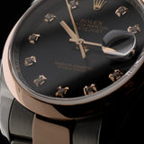 Rolex Datejust 36, Black Diamond Dial, Oyster, LC100, Ref. 116201, 01-2010, B+P