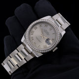 Rolex Datejust 36, Diamantlünette, Oyster, Ref. 116244, 02-2018, B+P