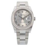 Rolex Datejust 36, Diamantlünette, Oyster, Ref. 116244, 02-2018, B+P