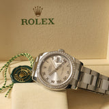 Rolex Datejust 36, Diamantlünette, Oyster, Ref. 116244, 02-2018, B+P