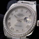 Rolex Datejust 36, Diamantlünette, Oyster, Ref. 116244, 02-2018, B+P