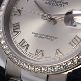 Rolex Datejust 36, Diamantlünette, Oyster, Ref. 116244, 02-2018, B+P