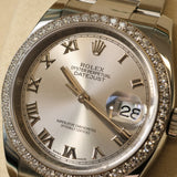 Rolex Datejust 36, Diamantlünette, Oyster, Ref. 116244, 02-2018, B+P