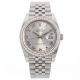 Rolex Datejust 36, Diamantlünette, Oyster, Ref. 116244, 02-2018, B+P