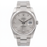 Rolex Datejust 36, Oyster, Silver Diamond Dial, LC100, Ref. 116200, 11-2016, B+P