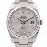 Rolex Datejust 36, Oyster, Silver Diamond Dial, LC100, Ref. 116200, 11-2016, B+P