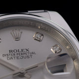 Rolex Datejust 36, Oyster, Silver Diamond Dial, LC100, Ref. 116200, 11-2016, B+P