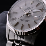 Rolex Datejust 36, Vintage, Service 06/2026, Weißgold Lünette, White Dial, Ref. 16014, 1984, mit Box