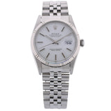 Rolex Datejust 36, Vintage, Service 06/2026, Weißgold Lünette, White Dial, Ref. 16014, 1984, mit Box