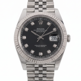Rolex Datejust 41, Black Diamond Dial, Jubilee, Ref. 126334, 2025, B+P