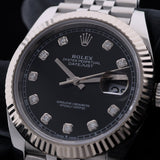 Rolex Datejust 41, Black Diamond Dial, Jubilee, Ref. 126334, 2025, B+P