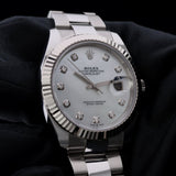 Rolex Datejust 41, Perlmutt Diamanten Zifferblatt, Oyster, Ref. 126334, B+P