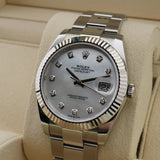 Rolex Datejust 41, Perlmutt Diamanten Zifferblatt, Oyster, Ref. 126334, B+P