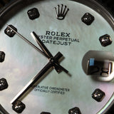 Rolex Datejust 41, Perlmutt Diamanten Zifferblatt, Oyster, Ref. 126334, B+P