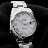 Rolex Datejust 41 mm, white, Roman numerals, Ref. 126300, 12-2023, B+P