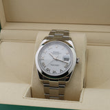 Rolex Datejust 41 mm, white, Roman numerals, Ref. 126300, 12-2023, B+P