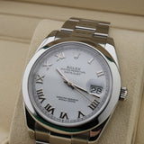 Rolex Datejust 41 mm, white, Roman numerals, Ref. 126300, 12-2023, B+P