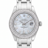 Rolex Datejust Pearlmaster, MOP Diamond, Perlmutt Diamant, Diamanten-Lünette, Weissgold, Ref. 80339, 11-2004, B+P