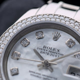 Rolex Datejust Pearlmaster, MOP Diamond, Perlmutt Diamant, Diamanten-Lünette, Weissgold, Ref. 80339, 11-2004, B+P