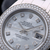 Rolex Datejust Pearlmaster, MOP Diamond, Perlmutt Diamant, Diamanten-Lünette, Weissgold, Ref. 80339, 11-2004, B+P