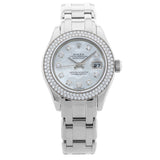 Rolex Datejust Pearlmaster, MOP Diamond, Perlmutt Diamant, Diamanten-Lünette, Weissgold, Ref. 80339, 11-2004, B+P