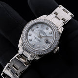 Rolex Datejust Pearlmaster, MOP Diamond, Perlmutt Diamant, Diamanten-Lünette, Weissgold, Ref. 80339, 11-2004, B+P